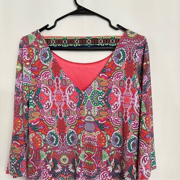 Laundry by Shelli Segal Pink Multicolor Geometric Print Jersey Shift Dress sz S - Picture 7 of 13